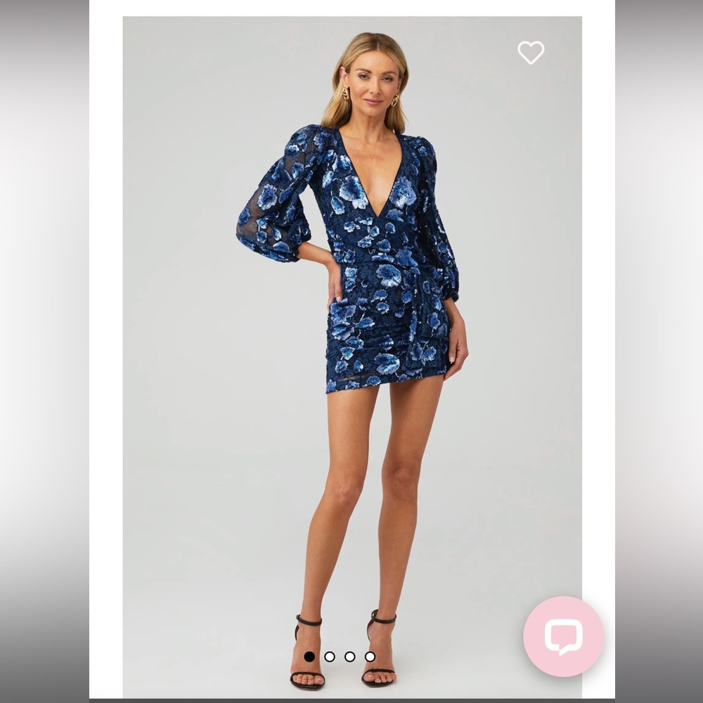 For Love and Lemons blue sequin mini dress